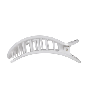 Teleties Flat Round Hair Clip- White Polka Dot Party