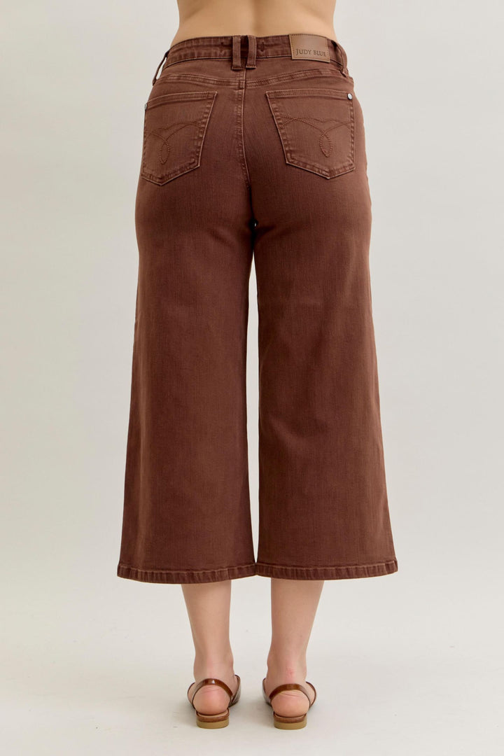 Judy Blue Wide Crop Jeans in Maple