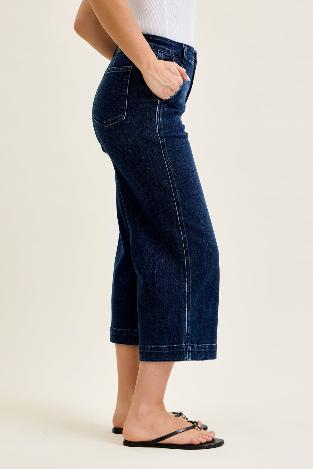 Judy Blue High Waist Ankle Wide Trouser