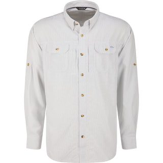 white button up shirt with blue grid pattern