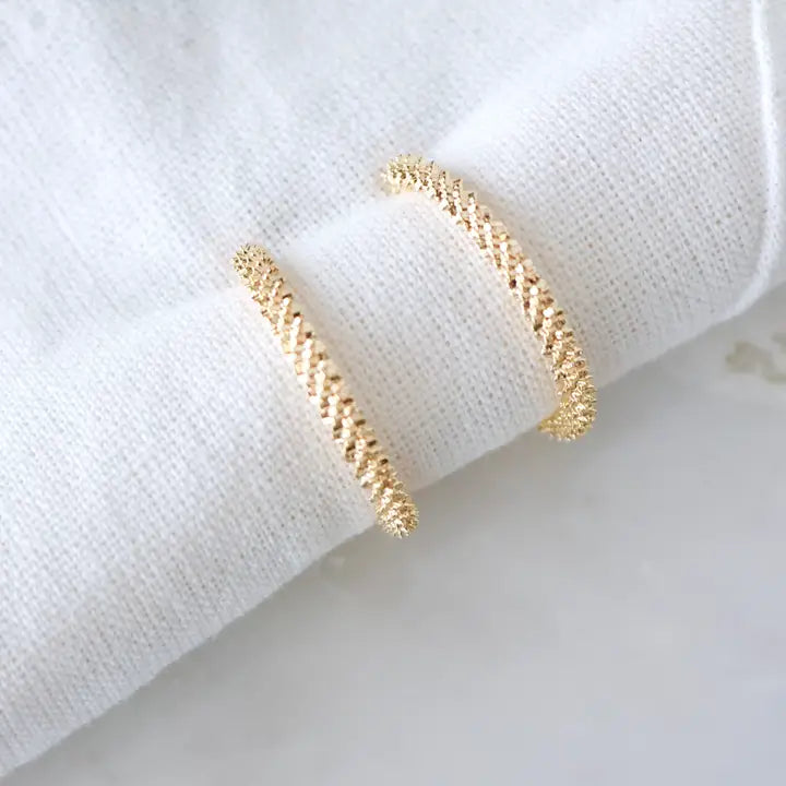 Woven Gold Hoop Earrings