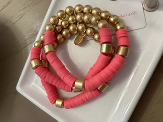 Zoe Bracelets - set of 3 Pink