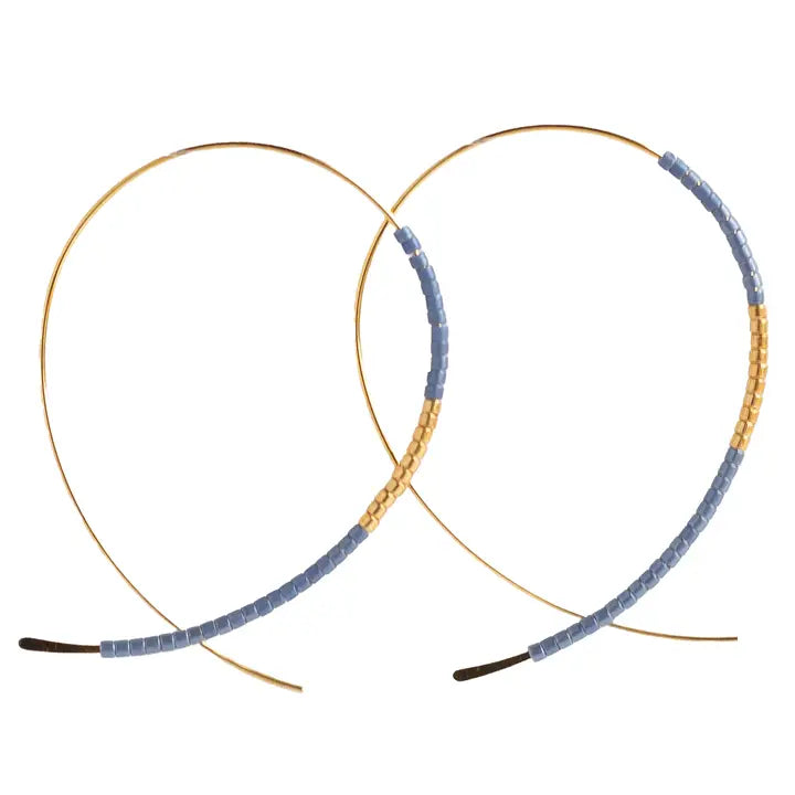 Norah Cornflower Beaded Threader Earrings