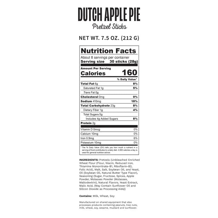 Pop Daddy Dutch Apple Pie Seasoned Pretzels 7.5 oz