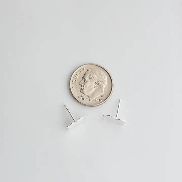 Sterling Silver Cat Post Earrings