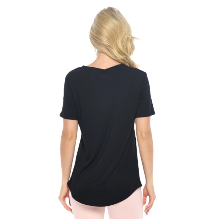 Black V-Neck Cotton Modal T Shirt