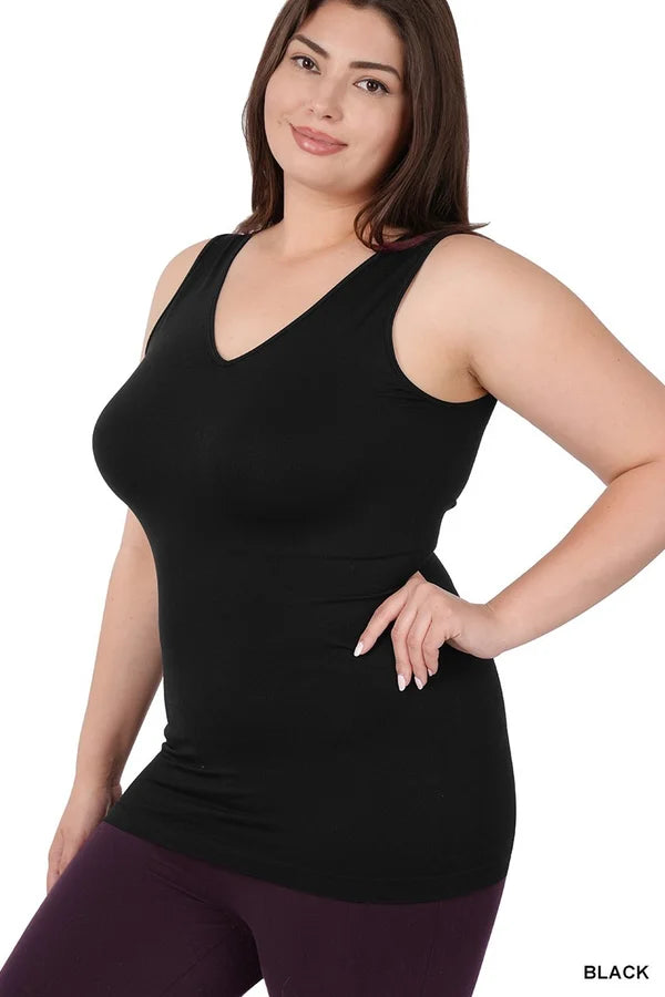 Tanya Seamless Tank Top - Black