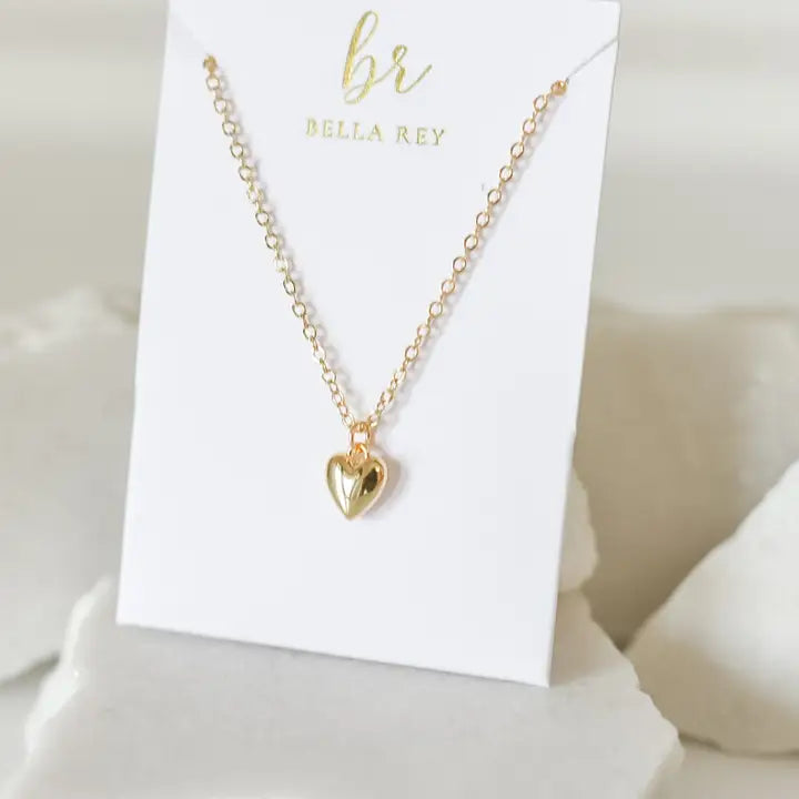 Blakely Dainty Bubble Heart Gold Necklace