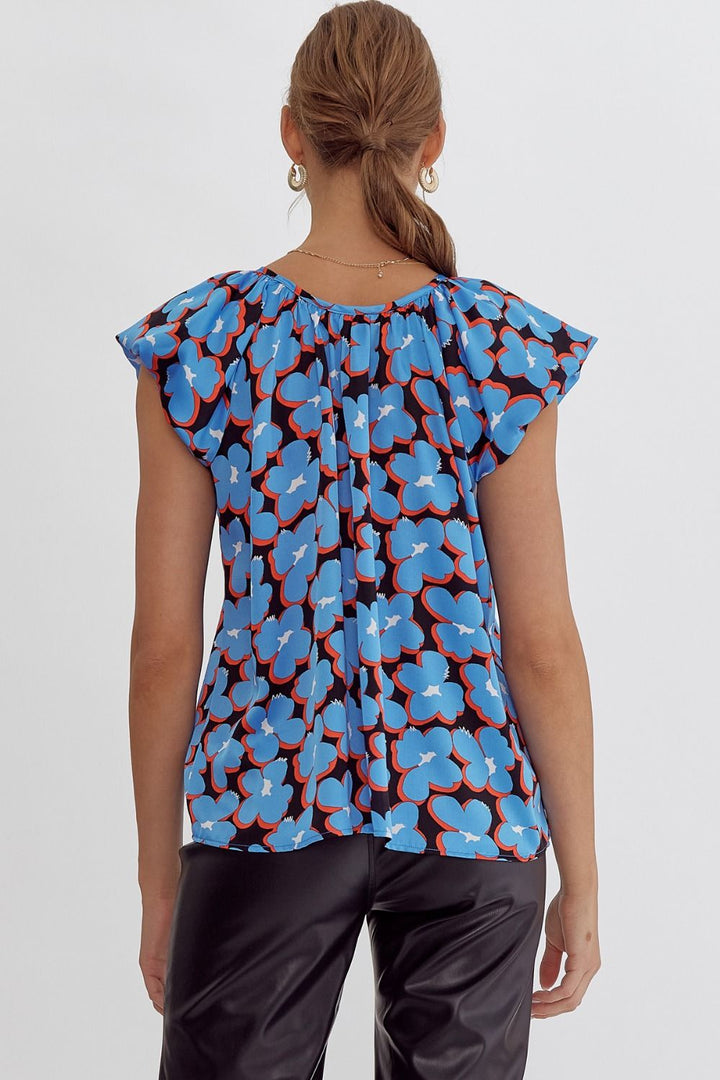 Briella Blue Floral Top