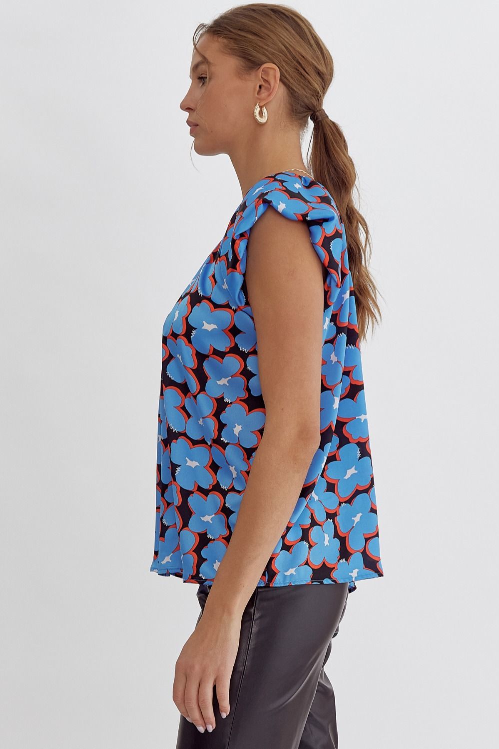 Briella Blue Floral Top