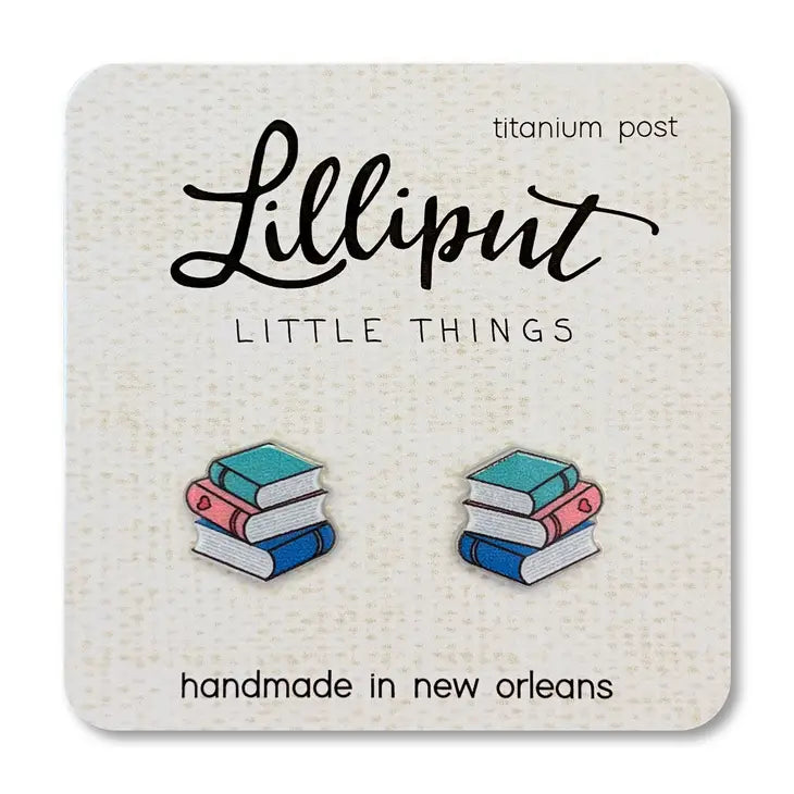 Book Stack Post Earrings