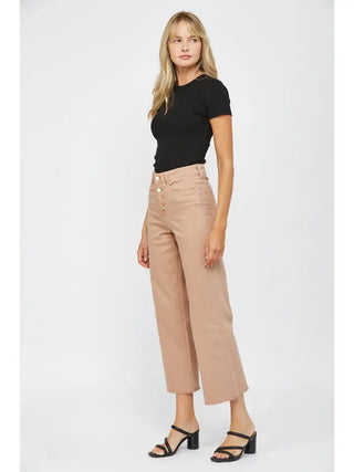 Chromatic High Rise Crop Jeans in Brown Sugar