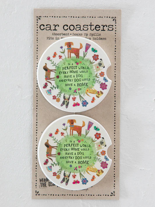 Car Coasters Set of 2 - Every Dog Has a Home