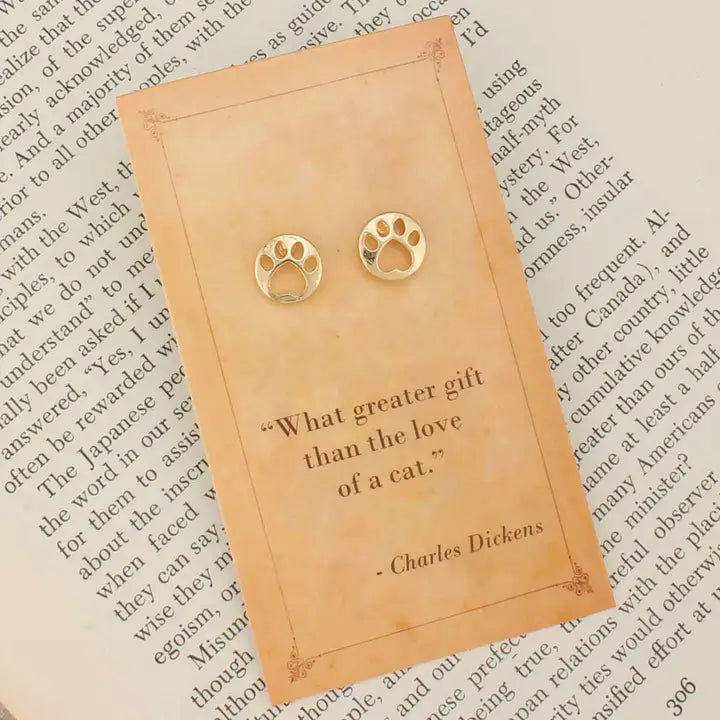 Literary Quotes- Cat Post Earrings