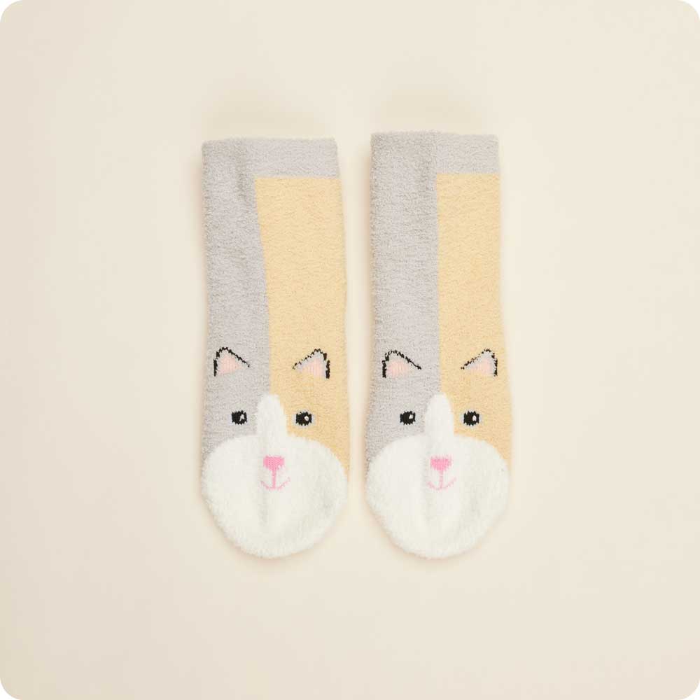 Warmies Plush Crew Socks- Calico Cat