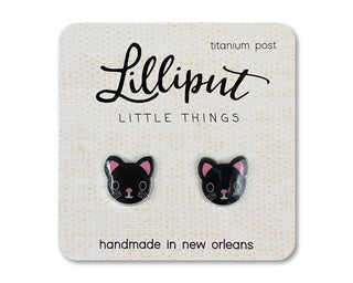 Black Cat Post Earrings