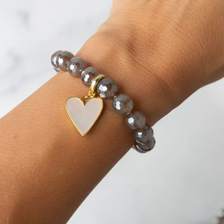 Mother of Pearl Heart Charm
