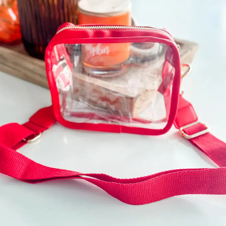 Clear Purse for Game Days in Red