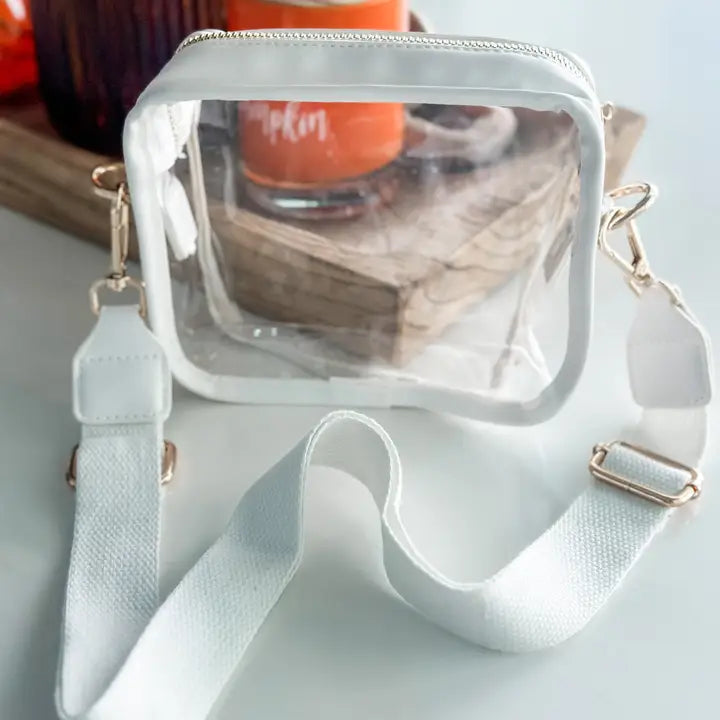 Clear Purse for Game Days in White