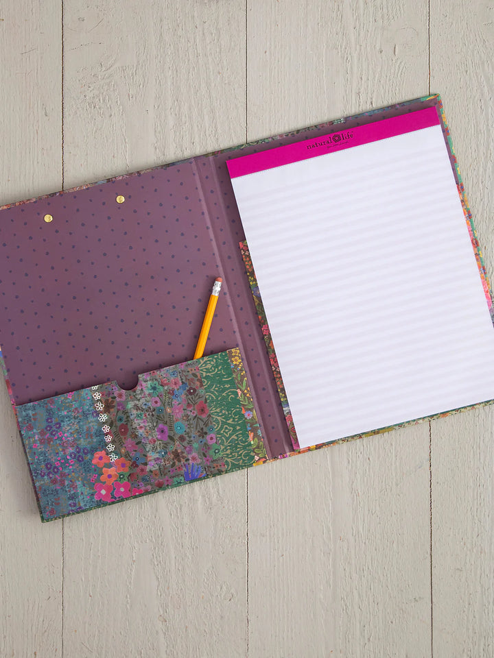 Clipfolio With Notepad- Patchwork