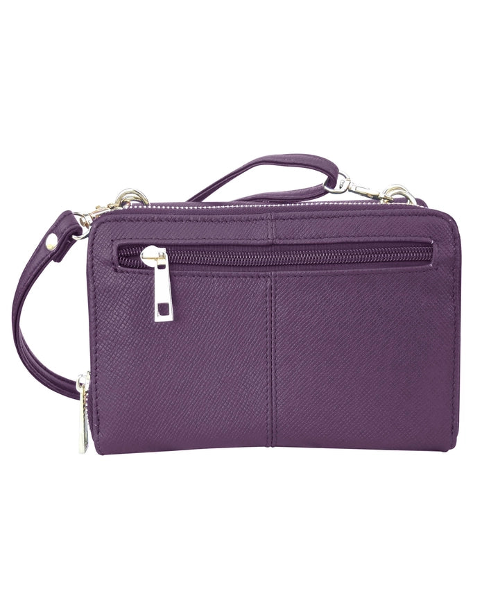 Leather Crossbody Purse in Purple