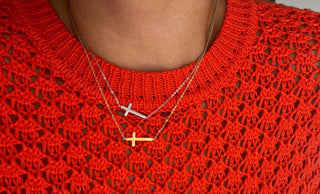 Medium Cross Necklace in Silver