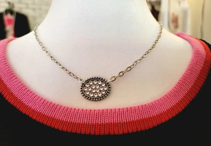 Pink Panache Silver Crystal Necklace