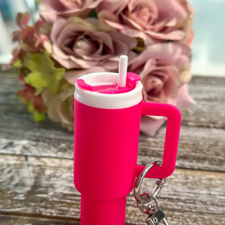 Stan Cup Keychain in Hot Pink