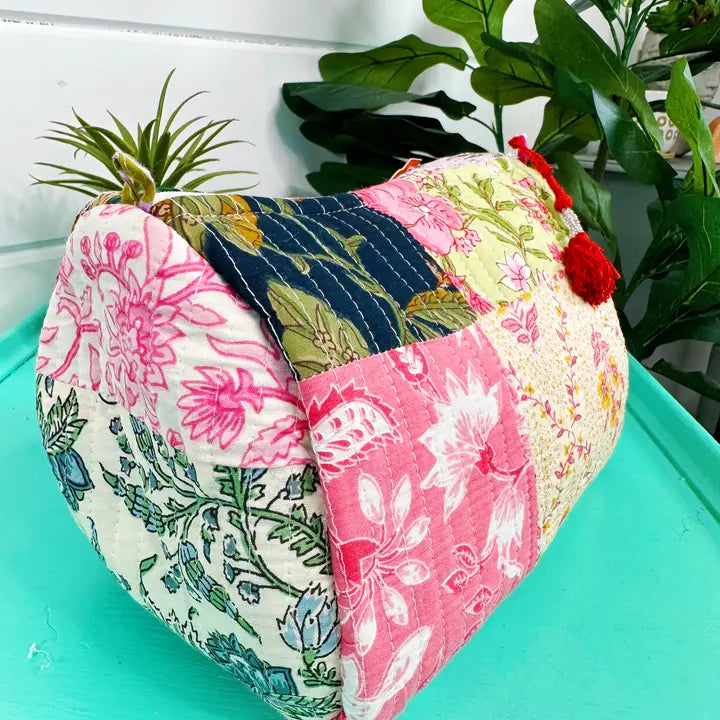 Quilted Patchwork Makeup Bag