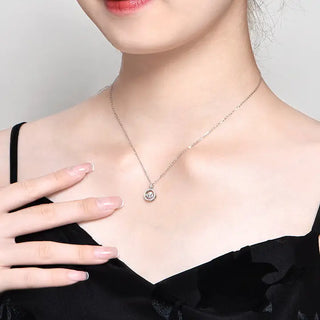 Dancing 1.0 ct Moissanite Sterling Silver Charm Necklace