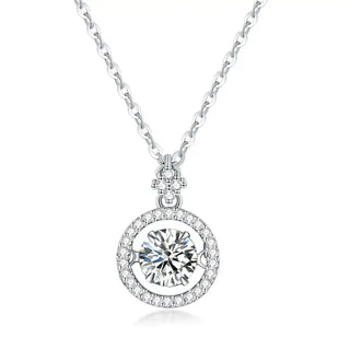 Dancing 1.0 ct Moissanite Sterling Silver Charm Necklace