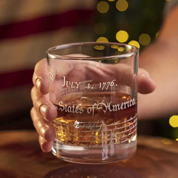 Declaration of Independence Whiskey Glass - 12 oz