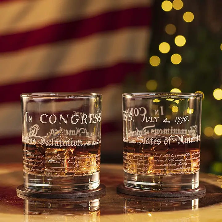 Declaration of Independence Whiskey Glass - 12 oz