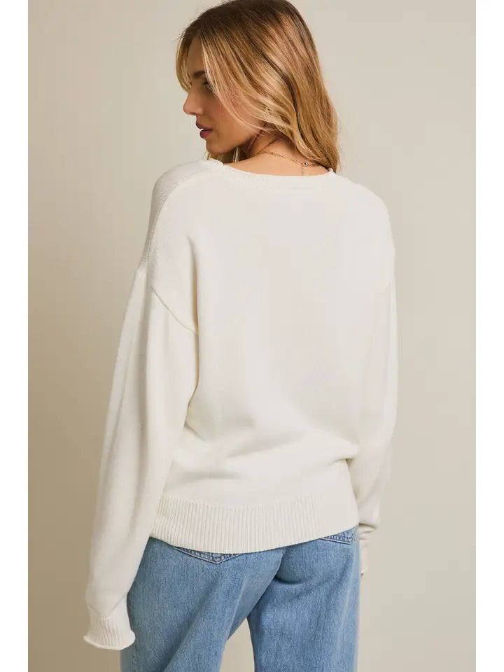 Flower Dog Lightweight Knit Sweater