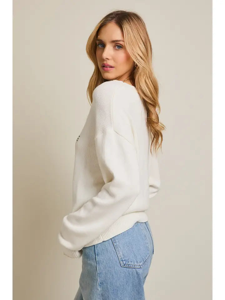 Flower Dog Lightweight Knit Sweater