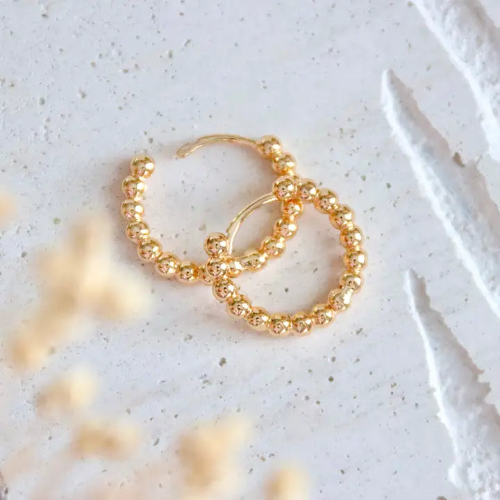 Gold Dot Hoop Earrings