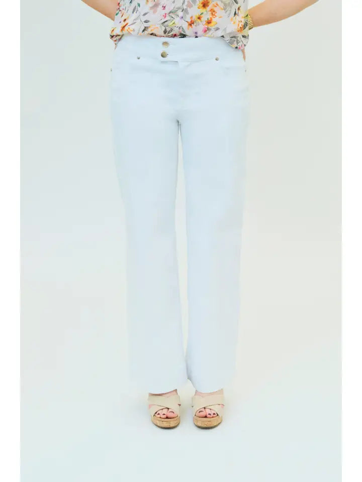 1822 White High Rise Wide Leg
