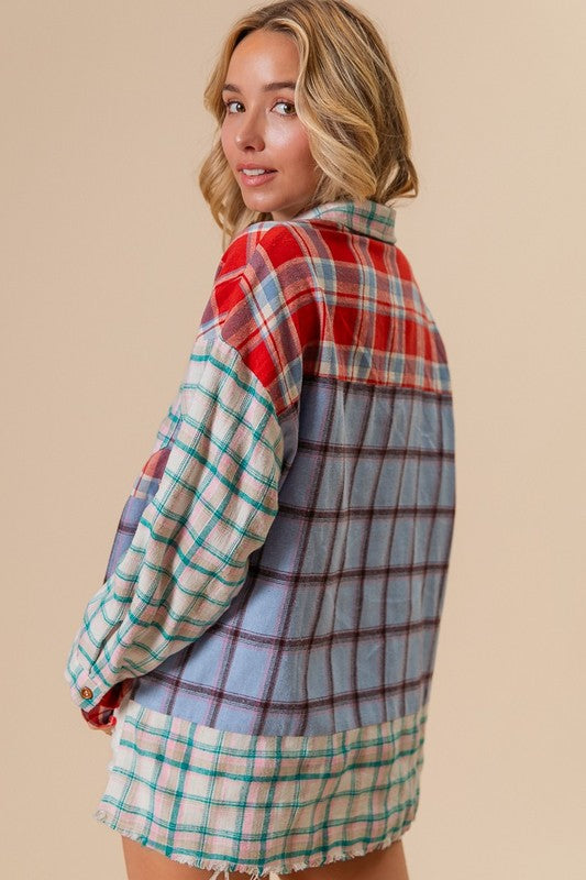 Plaid Mix & Match Button Down Shirt