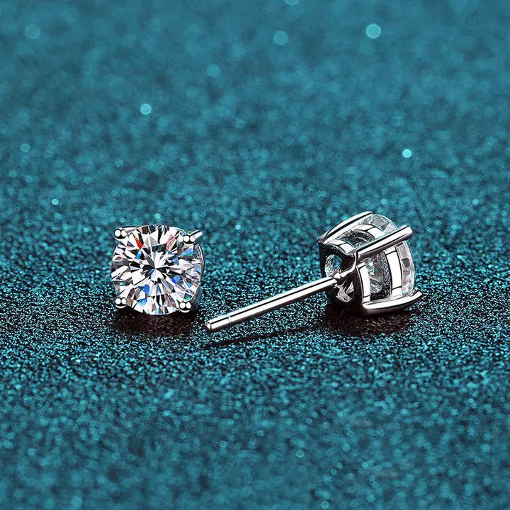 Four-Prong Moissanite Stud Earrings .4 ct