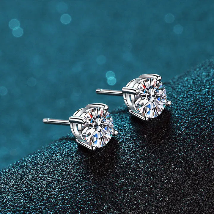 Four-Prong Moissanite Stud Earrings .4 ct