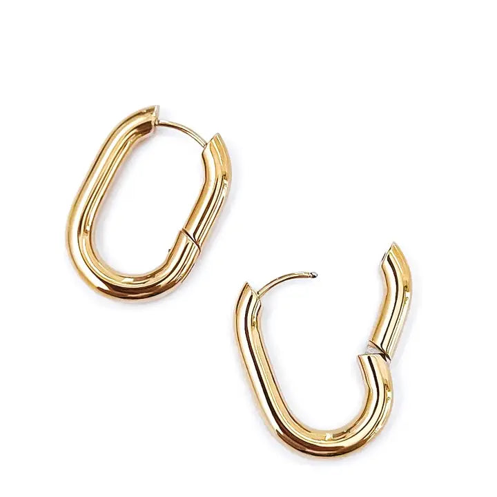 Eira Oval Hoop Waterproof Earrings