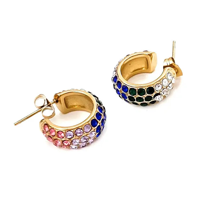 Elle Colorful Crystal Waterproof Earrings