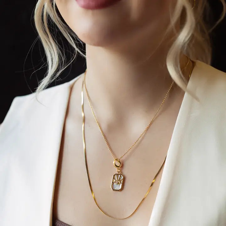 Gold Mother of Pearl Eye Charm