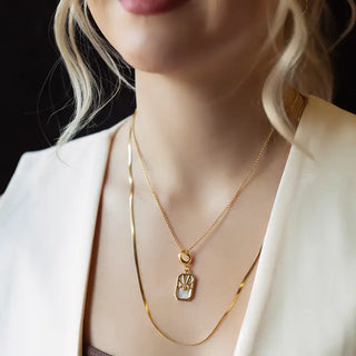 Gold Mother of Pearl Eye Charm