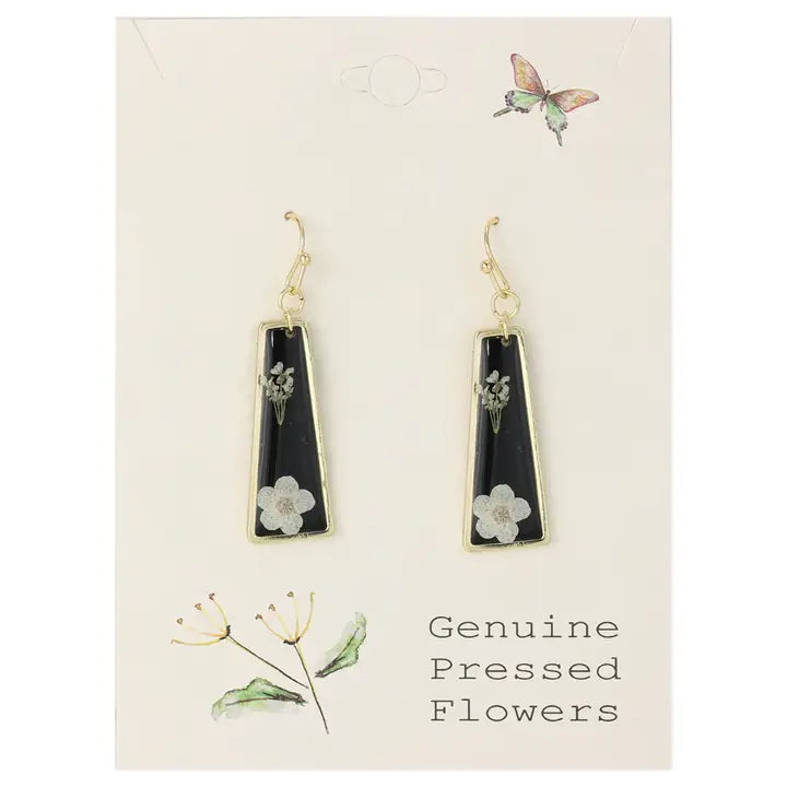 Dried Flower Bar Earrings