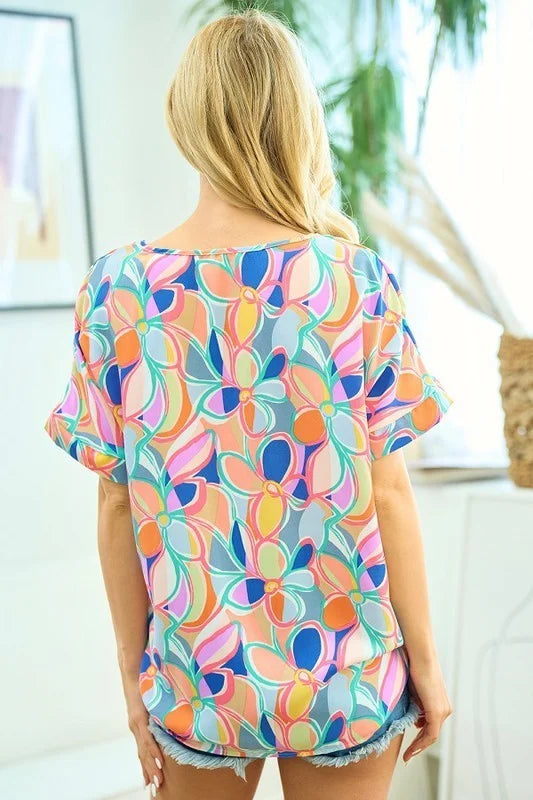 Flowered Tunic Top