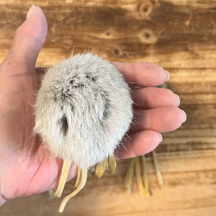 Fur-Fuffle Cat Toy - Rabbit Fur and Leather