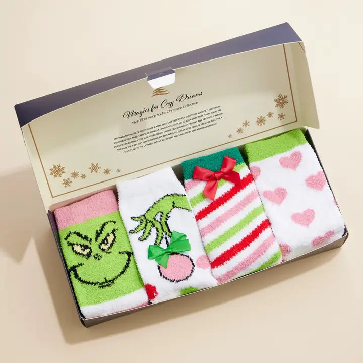 Christmas Fuzzy Socks- 4 Pack