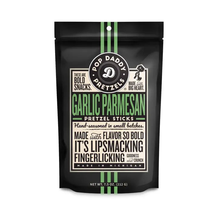 Pop Daddy Garlic Parmesan Seasoned Pretzels 7.5 oz