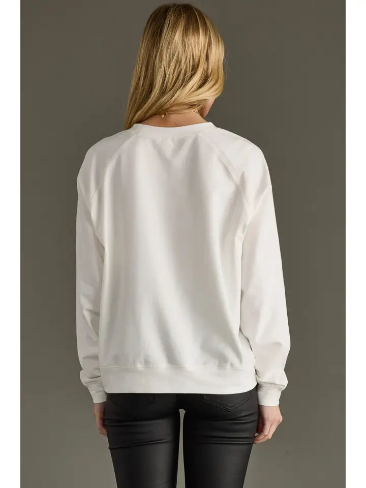 Girl With Presents White Sweatshirt